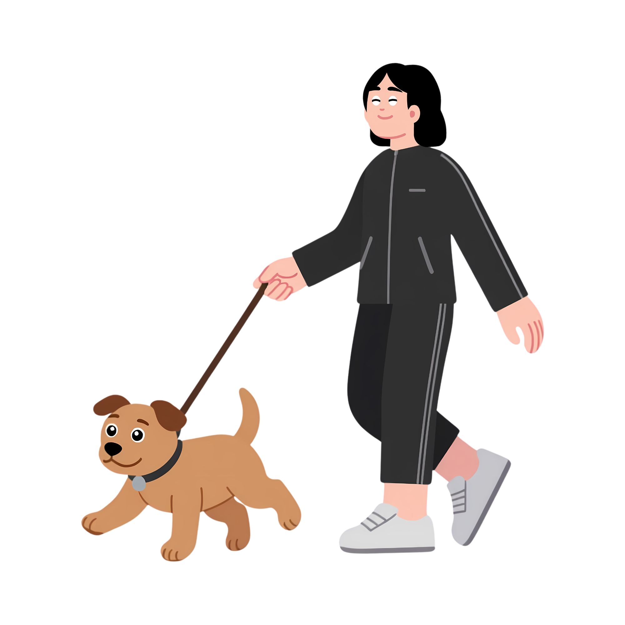 <p>She ________ (walk) her dog.</p>