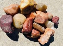 <p>shiny, smooth, red, and brown </p>