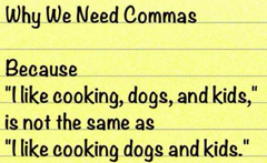 <p>a punctuation mark (,) indicating a pause between parts of a sentence. It is also used to separate items in a list and to mark the place of thousands in a large numeral.</p>