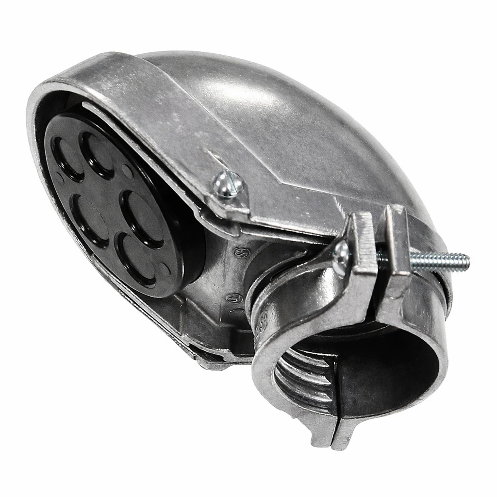 <p>Weatherproof hooded fitting made of cast aluminum or PVC with downward-facing openings, used to cap service entrance conduit and protect conductors from moisture.</p>