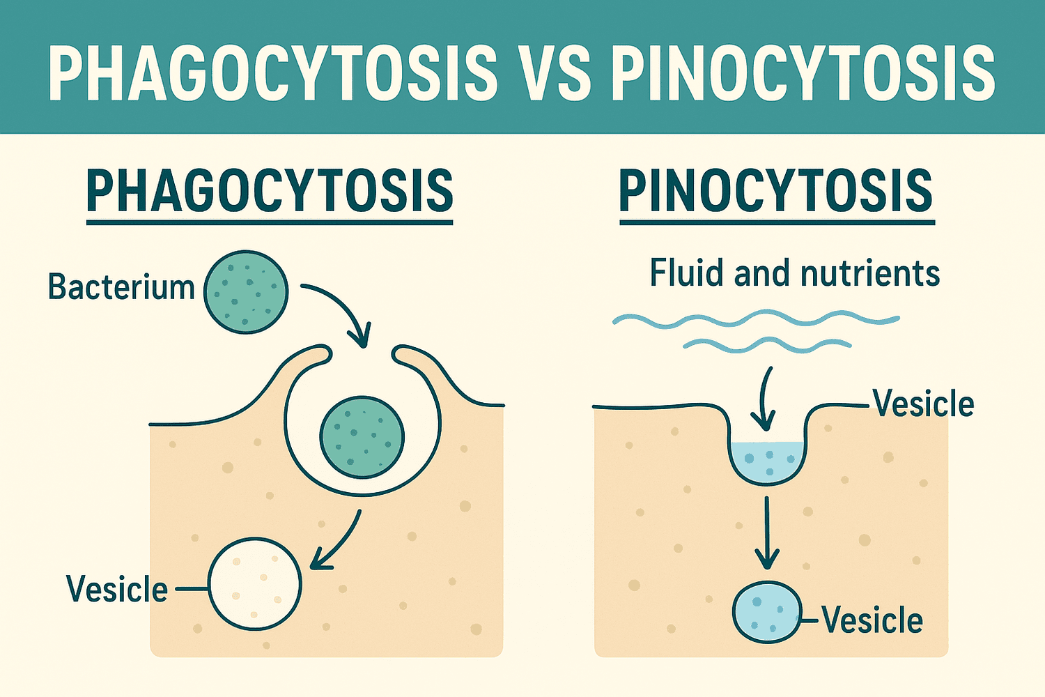 <p>A type of endocytosis known as "cell drinking"; the cell takes in liquid.</p>