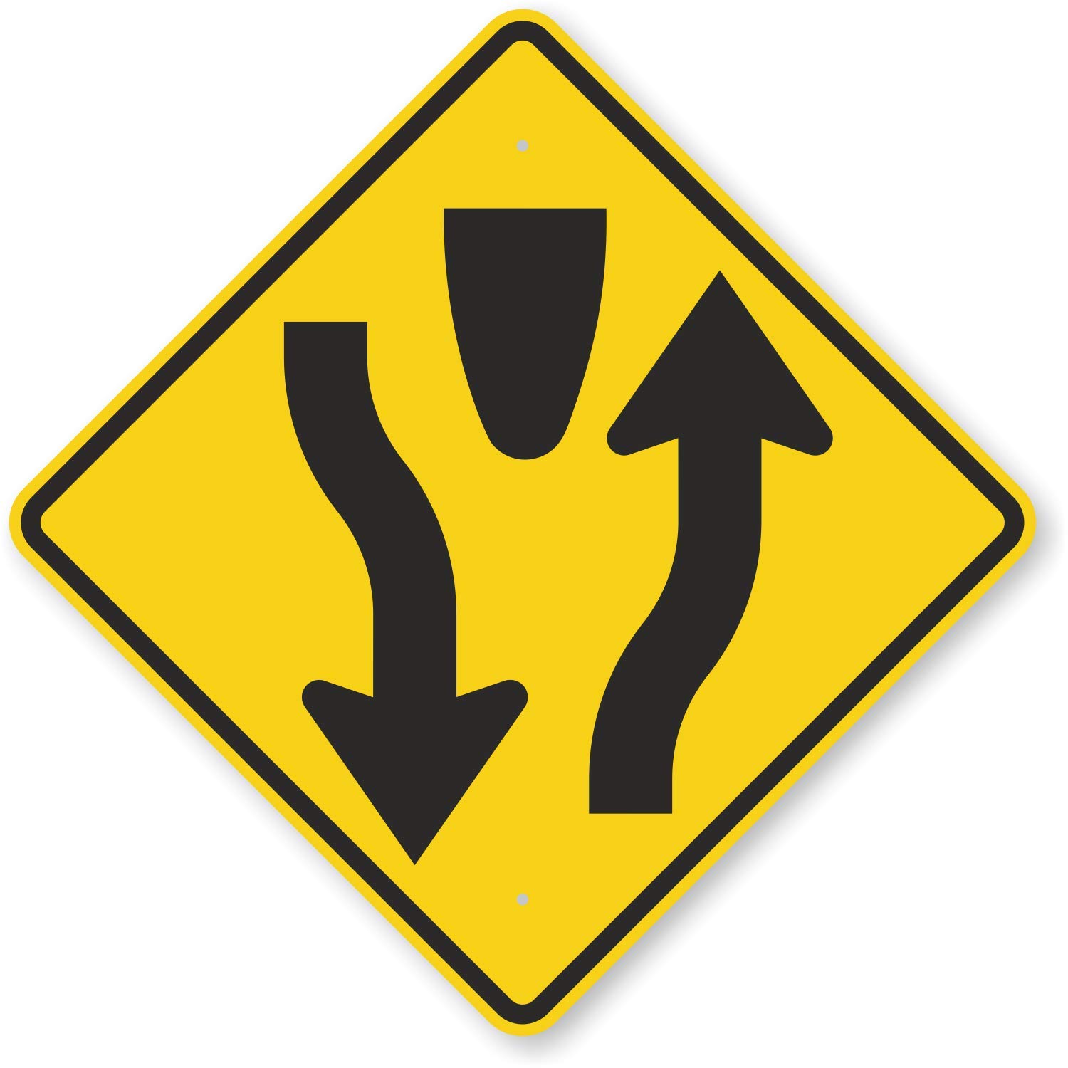 <p>D. Divided highway begins</p>
