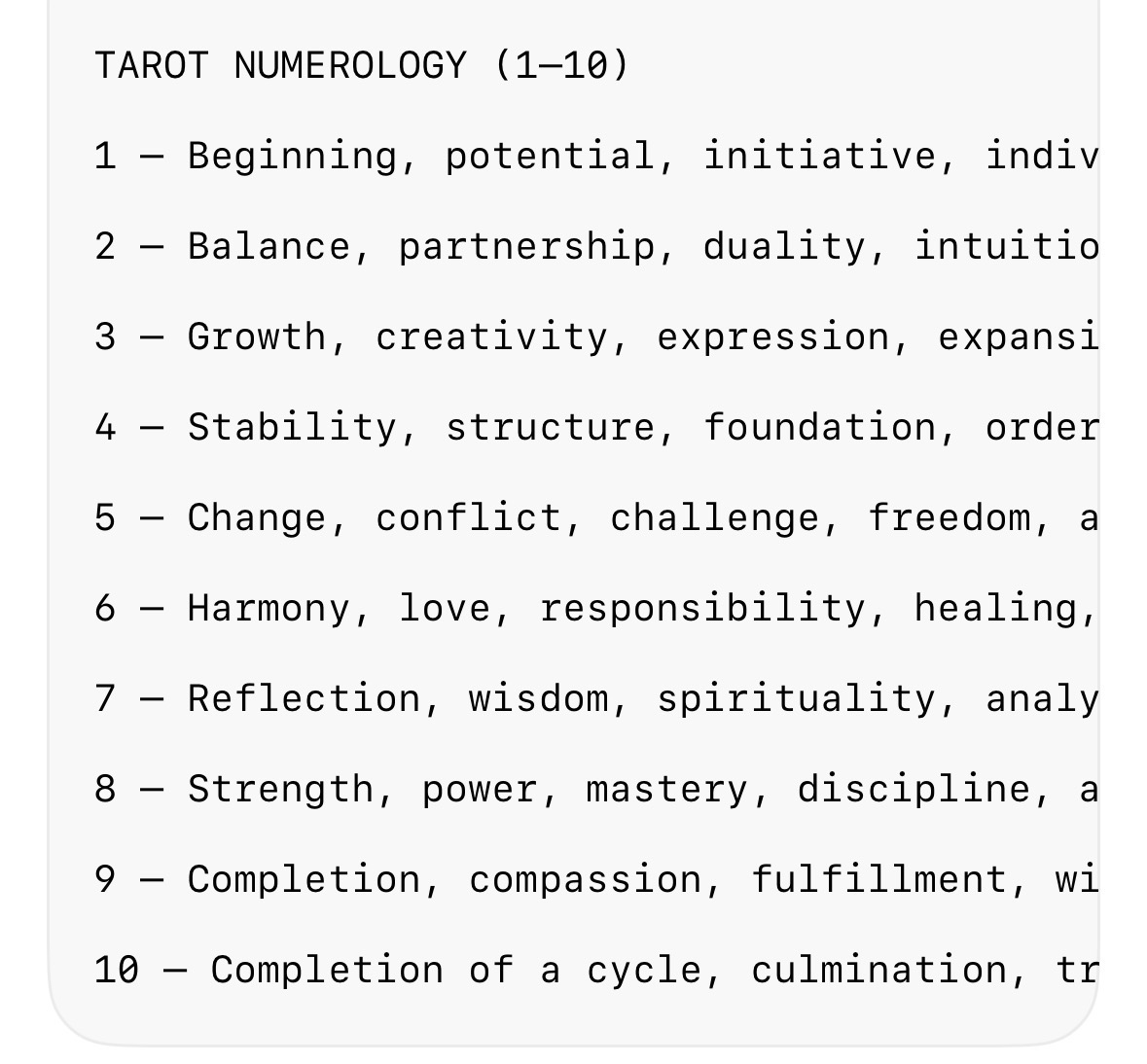 <p>Numerology</p>