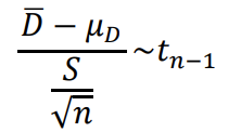 <p>Paired experiment with a mean of the differences between the samples of D bar</p>