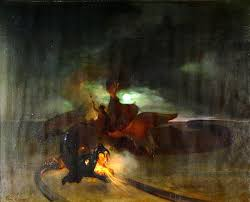 <p>De Satanswagen (1837) van Gustaaf Wappers</p>