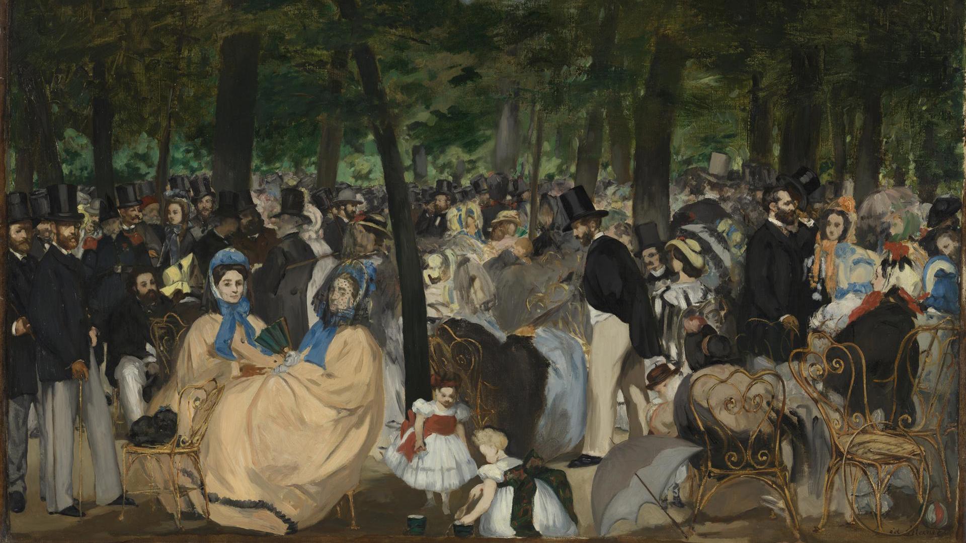 <p>Edouard Manet, Music in the Tuileries (1862)</p>