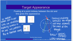 <p>In this example (see pic), when the patient fixates on a point midway between the dot and the line, the BALL will have (crossed/uncrossed) disparity</p>