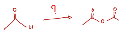 <p>What do you use to turn an Acid Halide into an Acid Anhydride?</p>