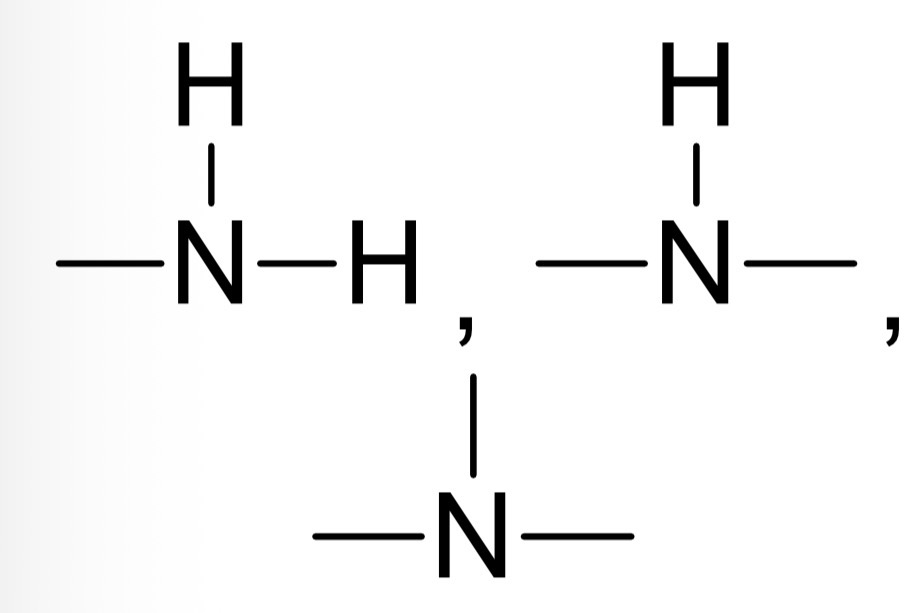 <p>RNH2 or R2NH or R3N</p>