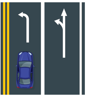 <p>What must you do once your in a turn lane?</p>