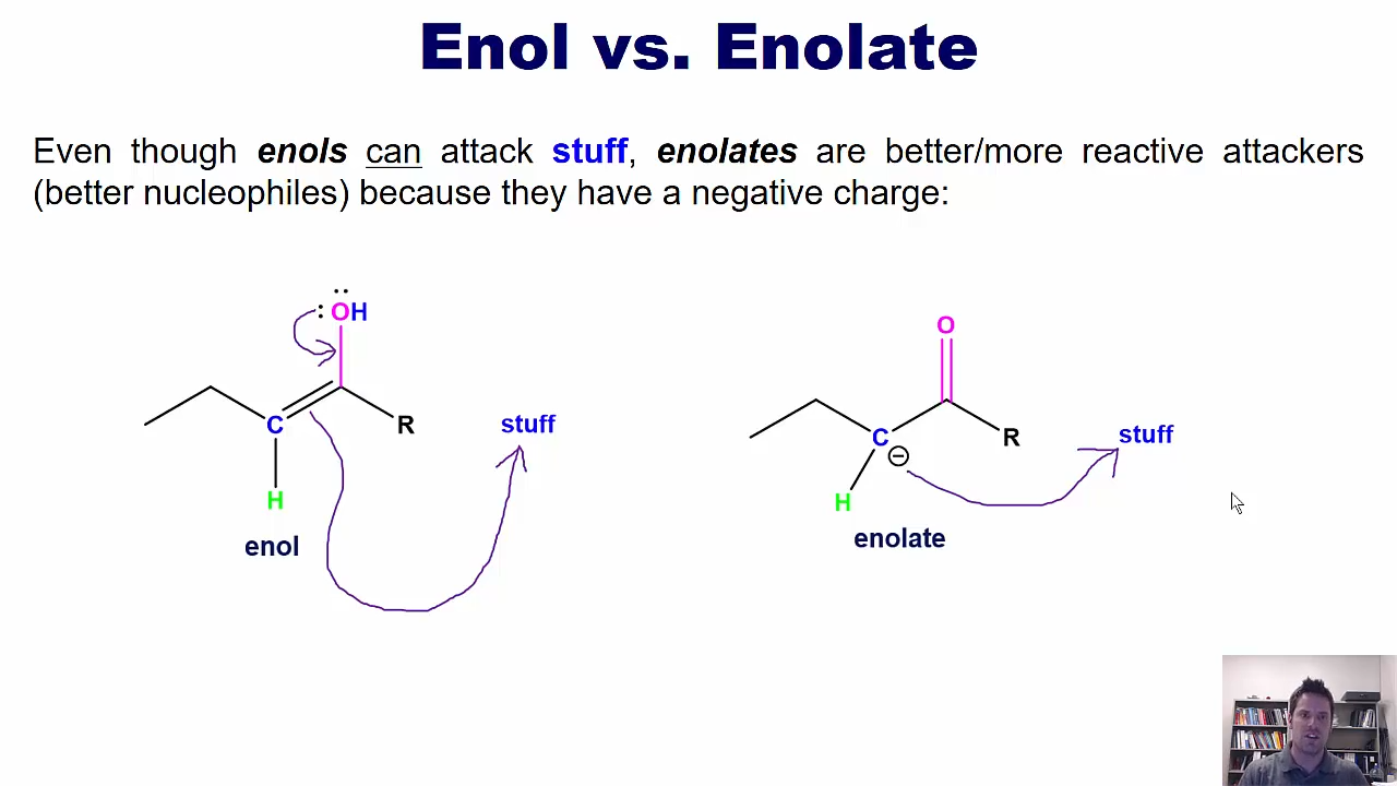 <p>Enolates are better since they have a negative charge. </p>