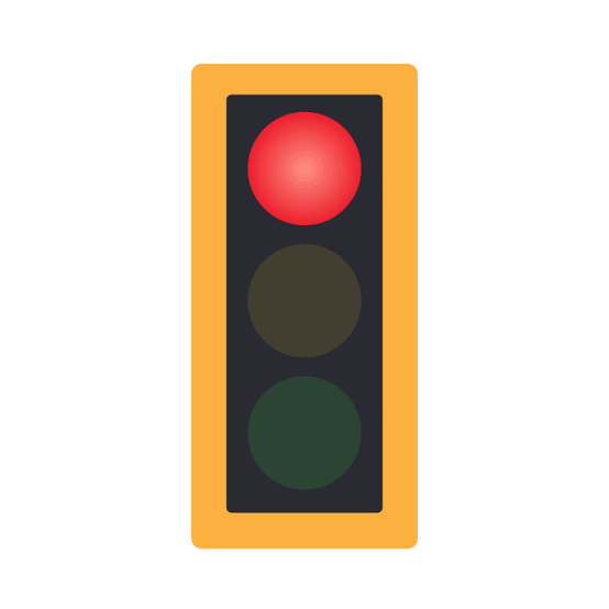 <p>What must you do at a steady red light?</p>