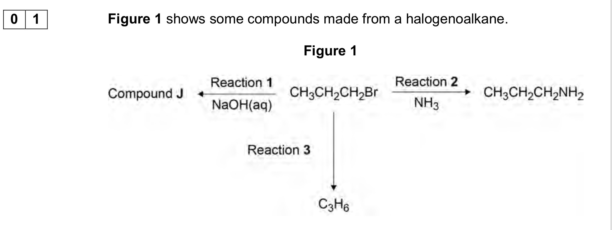 <p>Name the mechanism for Reaction 2 and give an essential condition used to ensure that CH3CH2CH2NH2 is the major product, </p>