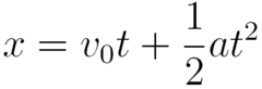 <p>v₀ = Initial Velocity [m/s]</p><p>t = Time [s]</p><p>a = Acceleration [m/s^2]</p>