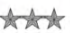 <p>Three silver stars.</p>