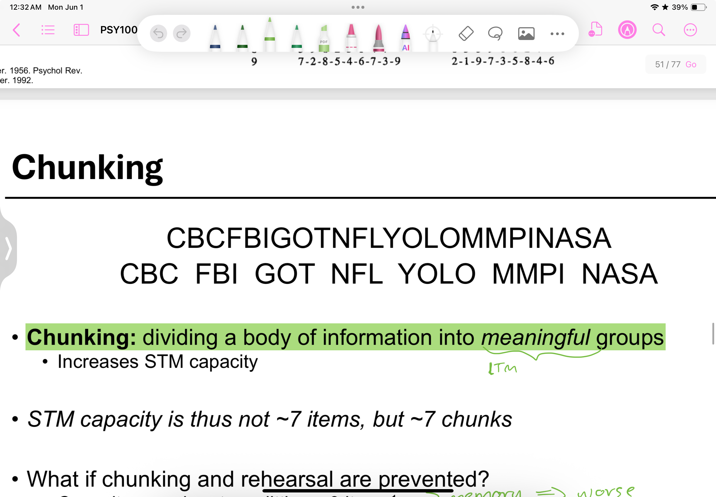 <ul><li><p>divide body of info into meaningful groups</p></li><li><p>increase stm capacity to 7 chunks instead of items</p></li></ul><p></p>