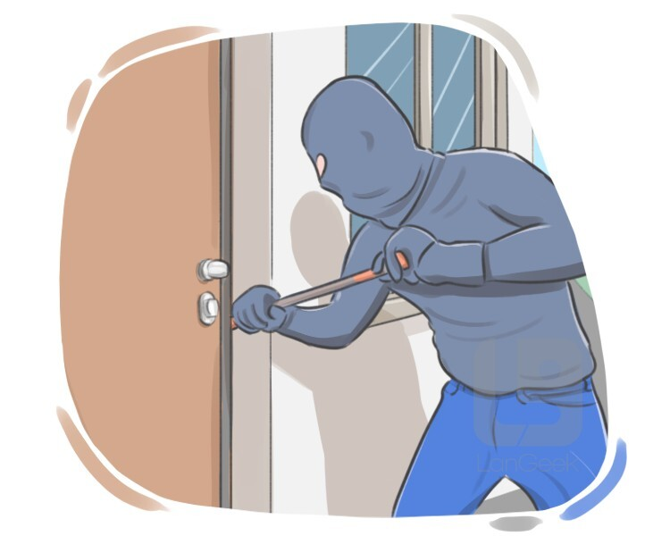 <p>break in/into</p>