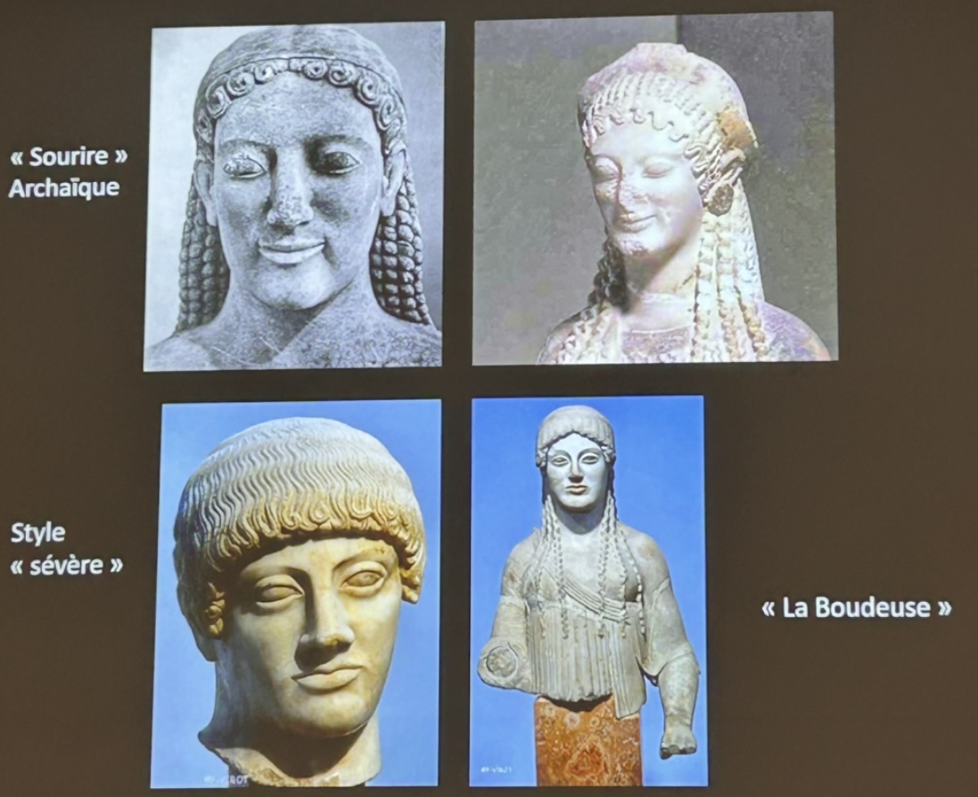 <p>Les statues grecques, <strong>jusqu’aux alentours de -590 после solution neutre </strong></p><p><strong>C’est une période qu’on a appelé sévère ou du style sévère.</strong></p>