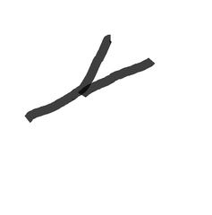 <p>(of roads, river, branches, etc.) to divide into two parts</p>