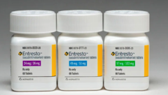 <p>sacubitril/valsartan</p><p>neprilysin inhibitor + ARB</p><p>NYHA Class II-IV reduce HF hospitalizations and cardiovascular death</p><p>preferred first-line treatment in all patients with HFrEF, and would be used in place of an ACE inhibitor or other ARB</p>