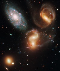 <p>A collection of galaxies held together by their mutual gravitational attraction.</p>