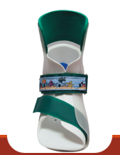 <p>Holes are in the back of the heel to see if fully seated and posterior material to discourage plantarflexion </p>