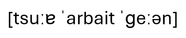 <p>zur Arbeit gehen</p>
