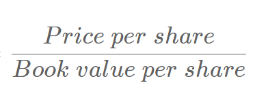 <p>Compares the stock's market value to its "book value" (its net assets / total assets minus total liabilities). It is often used for financial firms and asset-heavy businesses.</p>
