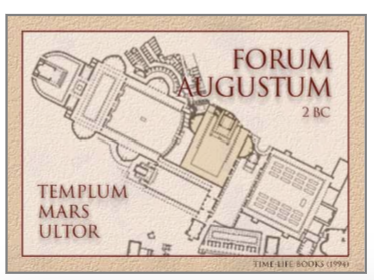 <p>Next to Forum of Julius Caesar</p><p>Temple to Mars, Ultor (Mars the Avenger) to avenge his adoptive father’s death (Julius Caesar) </p>