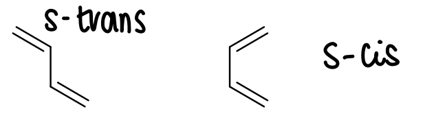 <p>The s-trans conformer is more stable, but is unreactive.</p><p>The s-cis allows overlap of the orbitals, therefore it is the reactive conformation.</p>