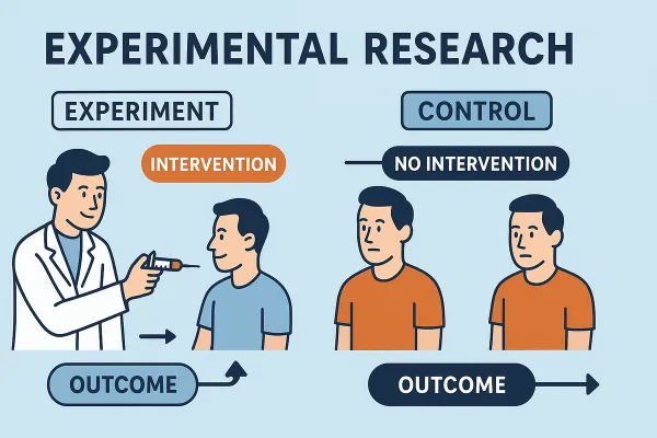 <p>researcher <u>randomly assigns</u> individuals into groups to <u>selectively assign treatments</u></p><ul><li><p>ex. group A is given medicine 1, group B is given medicine 2, group C is given a placebo</p></li><li><p>randomized & highly controlled so decreases risk of bias/confounding variables</p></li><li><p>can prove cause and effect</p></li></ul><p></p>