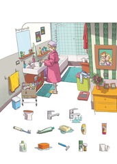 <p>Pièce équipée pour l'hygiène personnelle.</p>