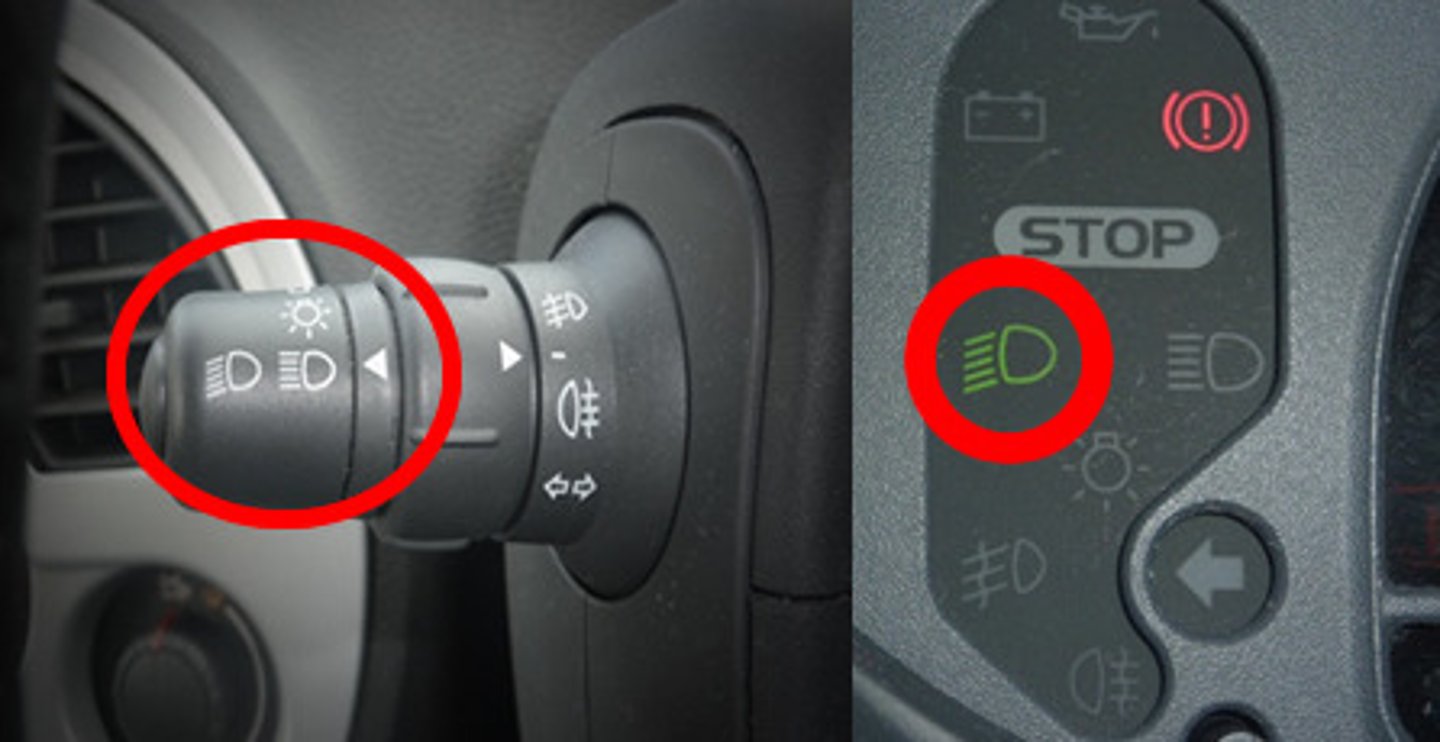 <p>Explain that you would operate the switch for the headlights and tail light.</p><p>- Turn on the ignition if necessary.</p><p>Explain that you would walk around the vehicle to ensure that the lights are on.</p><p>- There is no need to physically check the lights.</p>