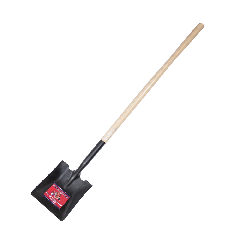 <p><span style="color: rgb(255, 252, 252);">Used for scooping and moving loose materials such as sand and gravel, featuring a wide, flat rectangular blade with a straight cutting edge and typically a 50-inch handle.</span></p>