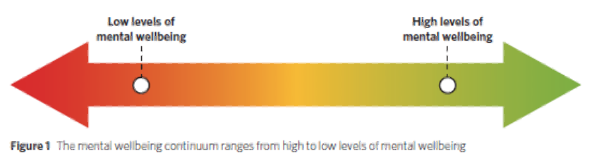 <p><span style="line-height: 115%;">Mental wellbeing is dynamic (changes over time with life experiences).<strong> </strong>Placed on a mental wellbeing continuum, position that shifts over time. This tool is used to track fluctuating mental wellbeing. </span></p>