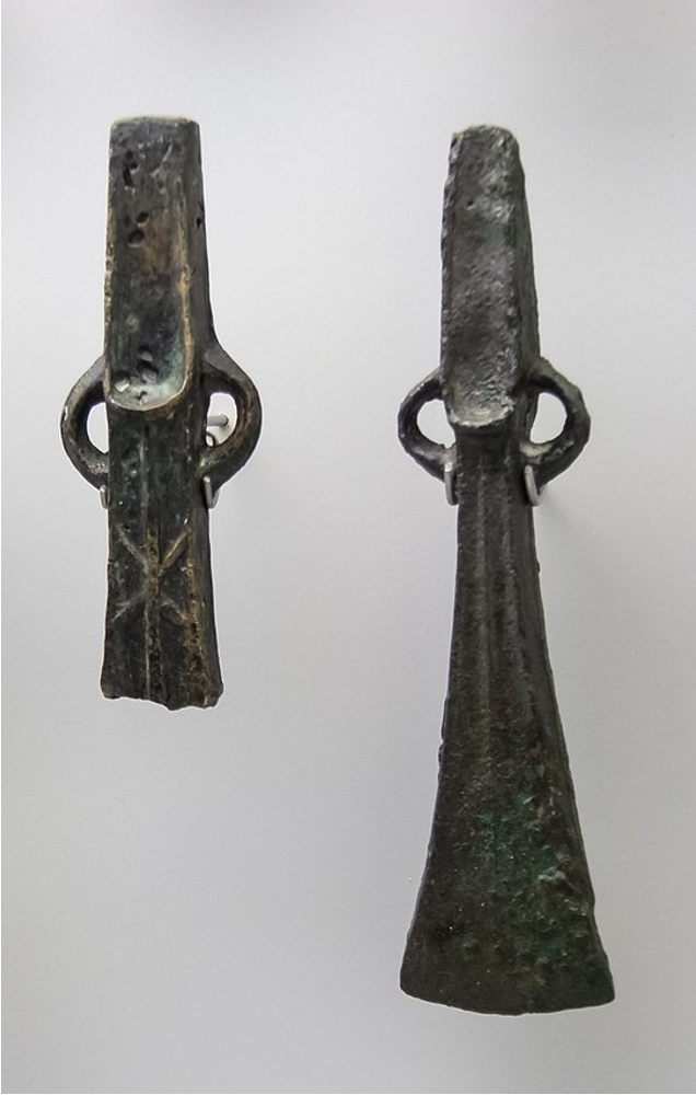 <p>Bronze axe heads</p>