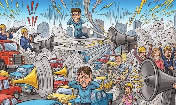 <p>noise pollution [<span>nɔɪz pəˈluːʃn]</span></p>