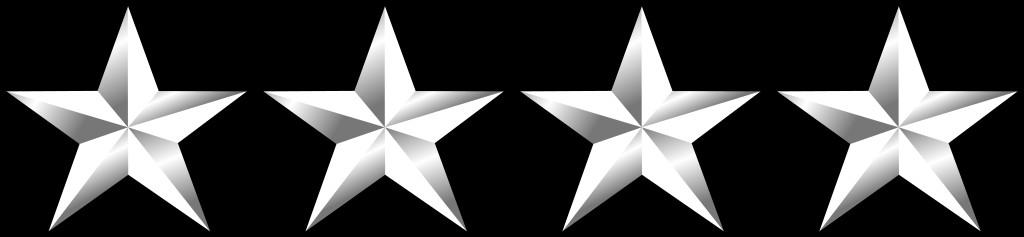 <p>Four silver five pointed stars</p>