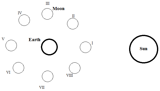 <p>Cycles of the Sky 13</p><p><span>The phase of the moon shown by II is the _______</span></p>