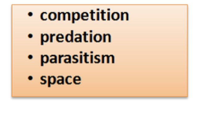 <p>limiting factor that depends on population size</p>