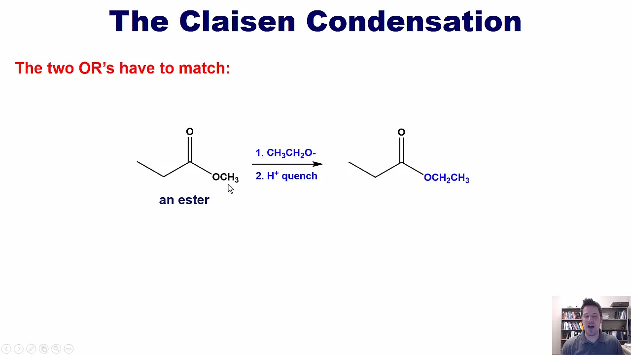 <p>THIS IS NOT A CLAISEN REACTION</p><ul><li><p>THis is what happens when they do not match. </p></li></ul><p></p>
