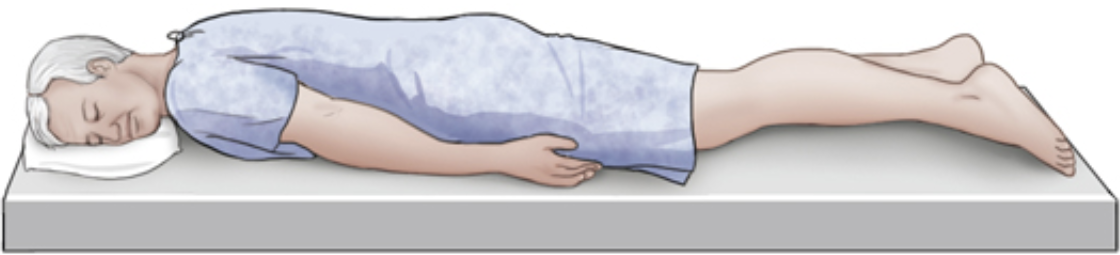 <p>prone position</p>