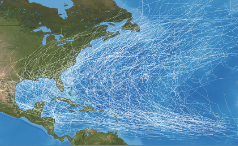 <p>The path of a storm usually moves ____ and may recurve towards the northeast</p>