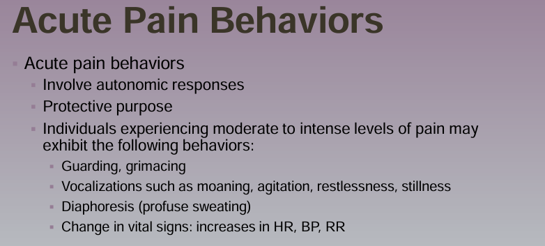 <p>Acute: short term (less than 6 months)</p><p>Identifiable cause</p><p>Self limiting</p><p>Self protective</p><p>Responds to treatment of underlying cause</p><p>Severe, intensive, but usually short in duration</p>