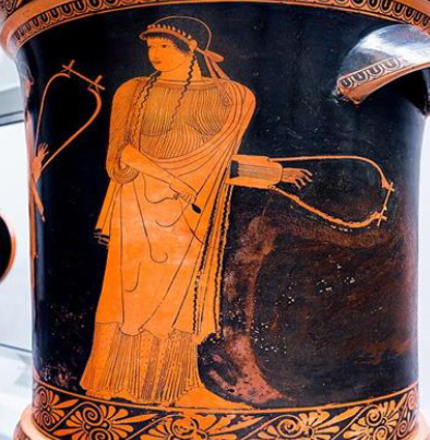<p>Sappho Holding a Lyre(vase painting)</p>