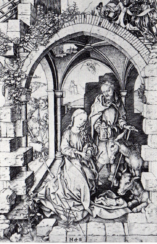 <p>Martin Schongauer, Narození, 1480 </p>