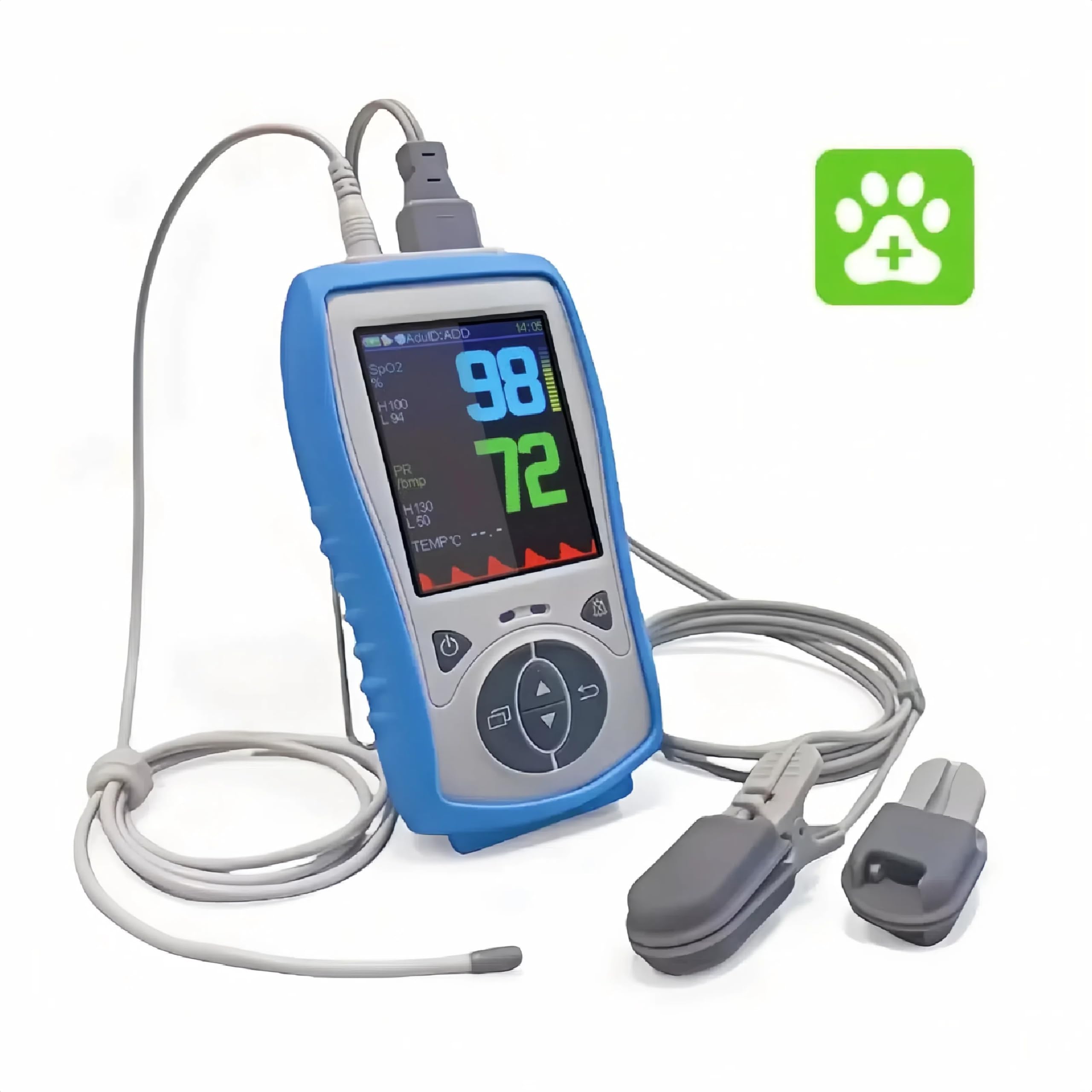 <p>What does the pulse oximeter do?</p>