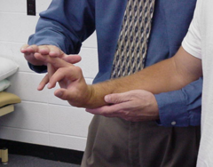 <p>Resisted extension of the third digit distal to PIP; identifies lateral epicondylopathy.</p>