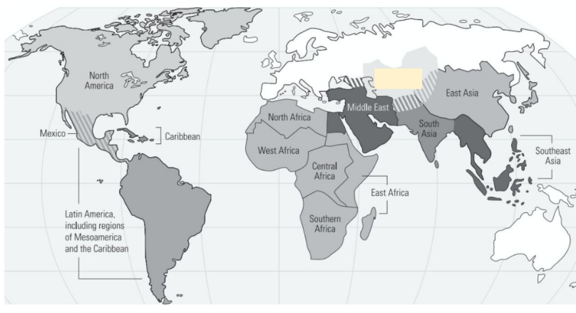 <p>What is the covered Region?</p>