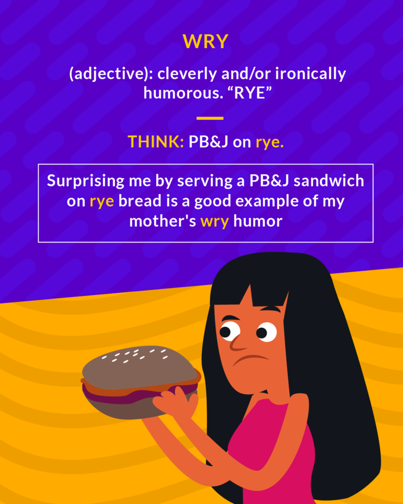<p>cleverly and often ironically or grimly humorous</p>